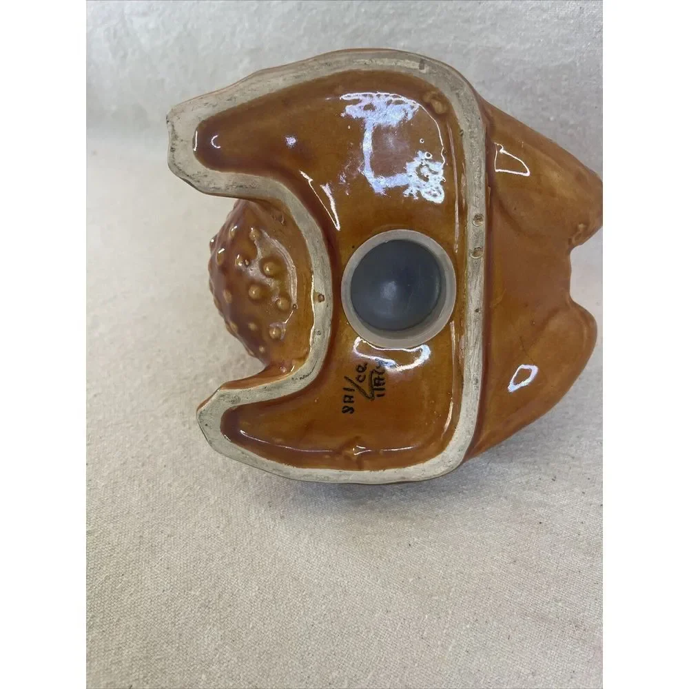 Vintage Italian Frog Coin Bank Mr Toad Pottery Ceramic Majolica Glaze Money Bank